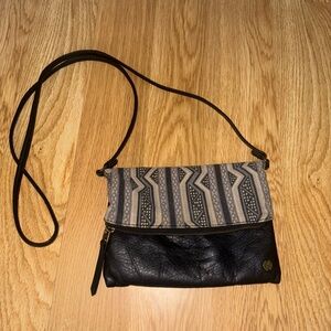 Patterned Black Leather billabong Crossbody Bag